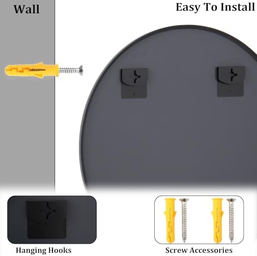 HARRITPURE Round Mirror 30 White Wall Mounted Circle Mirrors - Image 7