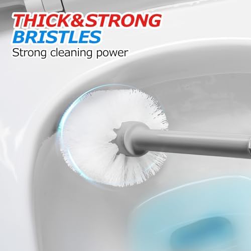 FORASTO 2 in 1 Toilet Plunger and Brush Set,Extended Handle Plunger,Toilet Bowl Brush Plunger Set,Bathroom Cleaning Tools,Cleaning Brush,Toilet Brush Plunger Combo,Charcoal Gray（20.8inch） - Image 5