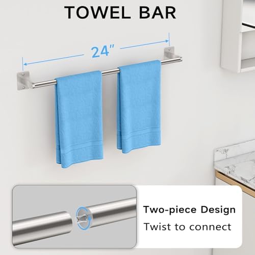 KLJKPA Brushed Nickel Bathroom Accessories Set, 4 PCS Bathroom Hardware Set - Image 2