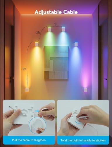 Govee Cube Wall Sconces, RGBIC LED Wall Light Works with Alexa, 15ft - Image 4