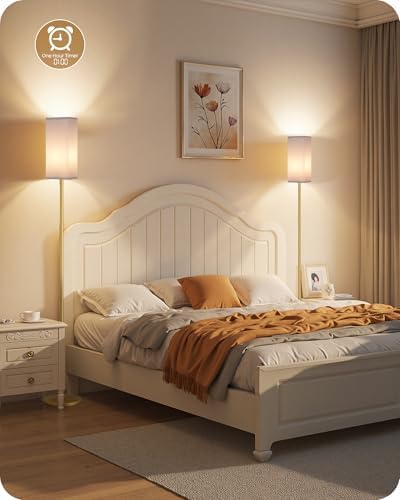 2Pack 64.2” Dimmable Floor Lamp for Living Room with Remote & Foot Switch, Corner Floor Lamp for Bedroom, Includes A19 Bulb, Modern Standing Tall Lamp, ETL Listed White and Gold DCW17LDP205 - Image 7