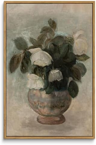 InSimSea Framed Wall Art Vintage Decor, Large Flowers Vase Prints, 16x24In by InSimSeaArt
