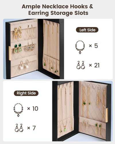 Lolalet Large Jewelry Box, 6-Layer Jewelry Organizer with 5 Drawers -Black - Image 6
