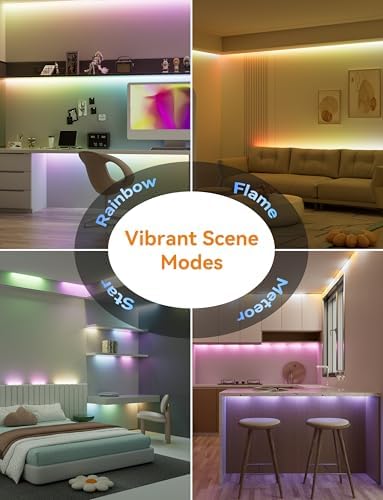 PAUTIX RGB Smart IC COB LED Strip Lights,Work with Alexa/Google Assistant,24ft/7.5m,720LEDs/m Addressable UL-Listed 24V Chasing Color Flexible Tape Light,for Cabinet,TV,Bedroom,Party DIY Decoration - Image 6