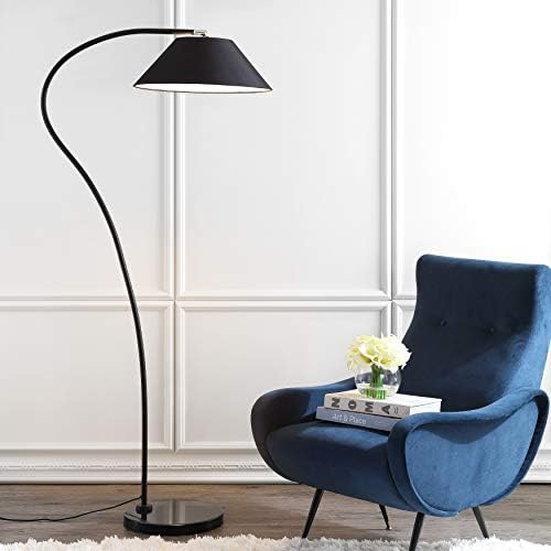 SAFAVIEH Lighting Collection Lumi Mid-Century Modern Retro Scandinavian Black 69-inch Living Room Bedroom Home Office Standing Arc Floor Lamp (LED Bulb Included) - Image 3