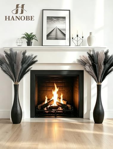 Hanobe Matte Black Floor Vase: 22" Tall Vase for Modern Living Room Corner - Image 2
