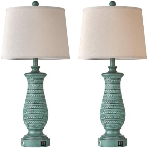 Table Lamps for Living Room, Set of 2, Touch Control, Peacock Blue - Image 7