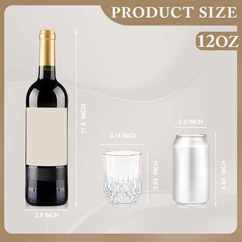 12 Pack Plastic Stemless Wine Glasses, 12oz Unbreakable Wine Cups - Image 3