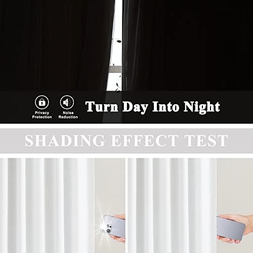 Vision Home White Pinch Pleated Full Blackout Curtains Thermal Insulated Window Curtains 90 inch for Living Room Bedroom Room Darkening Pinch Pleat Drapes with Hooks Back Tab 2 Panel 40" Wx90 L - Image 4