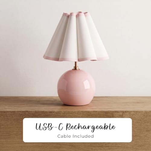 Pooky Lighting Cecily Rechargeable Ceramic Table Lamp 15" - Cordless Lamp - Image 6