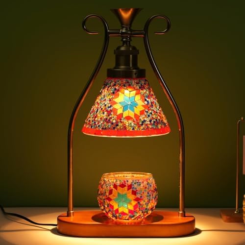 Turkish Mosaic Lamp, Candle Warmer & Wax Melt Warmer, Red by Unknown