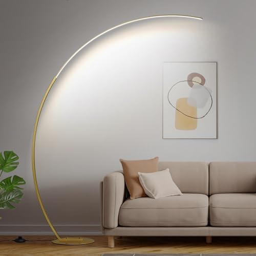Dimmable LED Floor Lamp with 3 Color Temperatures, Ultra Bright 2000LM Gold Arc Floor Lamp, Modern Standing Tall Lamp with Remote Control Reading Floor for Bedroom Use Lamp for Office Classroom - Image 6