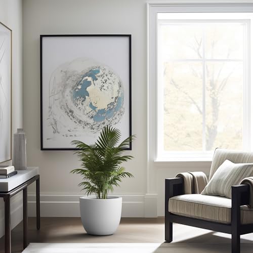Kante Accent Round Bowl White Concrete Planter 14" Dia, Outdoor - Image 5