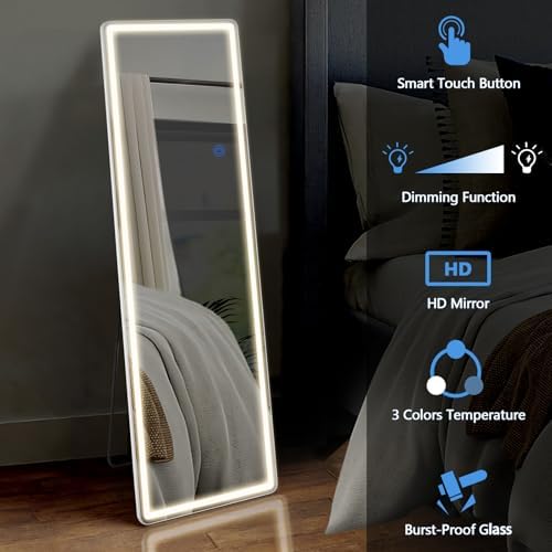 OLIXIS 16"x 60" Full Length Mirror with Lights, LED Body Mirror - Image 6