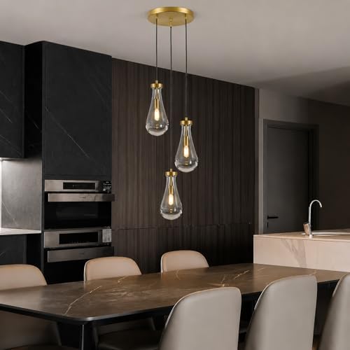 Raindrop Pendant Light Fixtures of 3 Lights,Tear Drop Pendants Light - Image 3