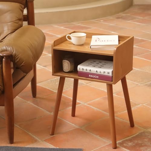 MaxSmeo Nightstands Set of 2, Mid Century Side Table Bedroom with Storage - Image 3
