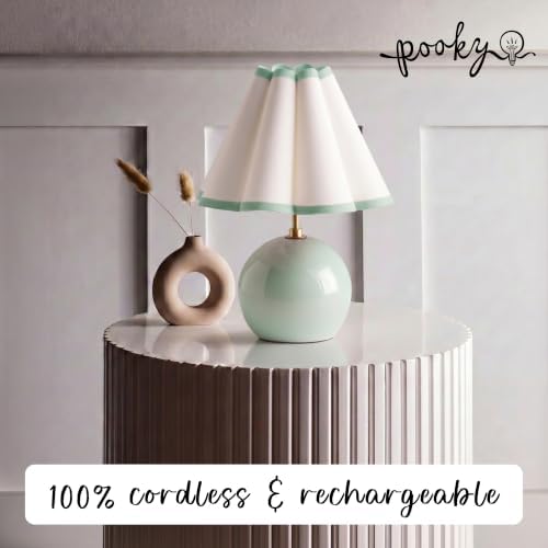Pooky Lighting Cecily Rechargeable Ceramic Table Lamp 15" - Cordless Lamp - Image 2