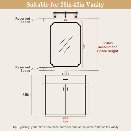 WallBeyond 28" x 40" Rounded Corner Arch Wall Mirror with Wood Frame for Entryway, Living Room or Bedroom Home Decor - Light Woodgrain [28 x 40 inches, Natural Color] - Image 4