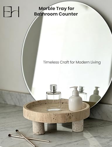 10" Round Marble Fruit Bowl, Three-Legged Decorative Bowl - Image 5