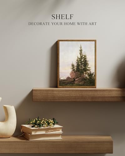 InSimSea Framed Canvas Wall Art, Vintage Rocky Landscape Painting, Rustic Nature Scenery Decor for Living Room Shelf Hallway,10x8in, Neutral Tones - Image 2