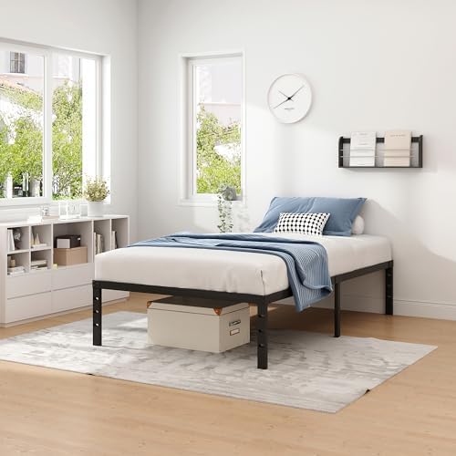 NEW JETO Metal Bed Frame,Twin Size Bed Frame with Storage Space,14 Inch - Image 2