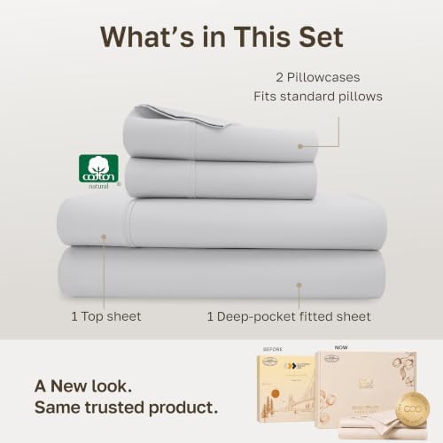 California Design Den Soft 100% Cotton 400 Thread Count Sheets Full Set - Image 3
