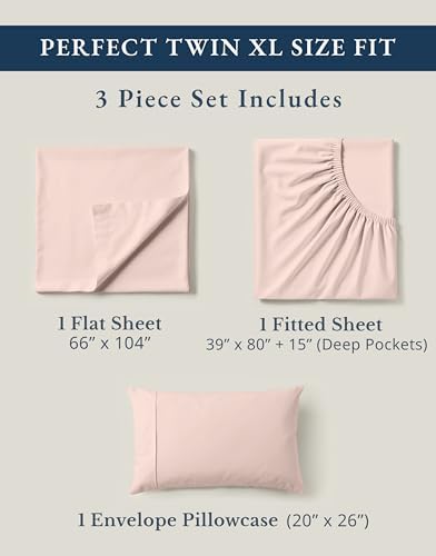 LANE LINEN Twin XL Sheet Set 100% Organic Cotton Percale Soft - Sepia Rose - Image 4