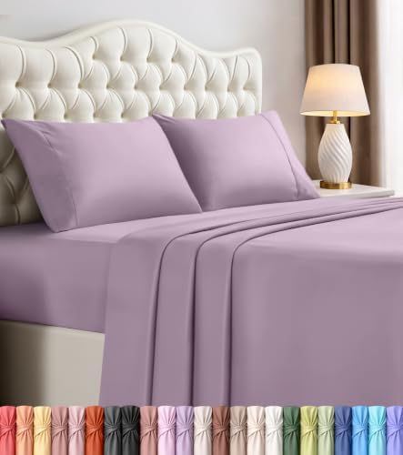 California King Sheets Set, 4 Pieces 16" Deep Pocket Bed Sheets, Lavender by UTOPIABEDDING