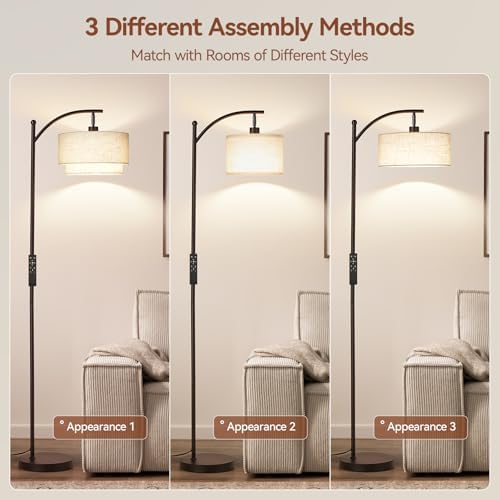 SUNMORY Arc Floor Lamps for Living Room with 12W Remote and Dimmable Bulb - Image 4