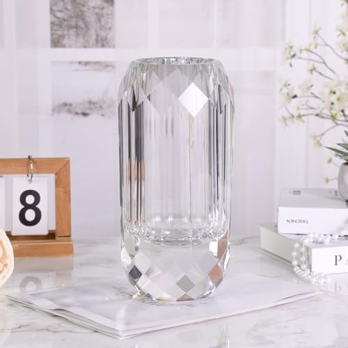 KAMMAK Glass Vase, Transparency Hand Blown Decorative Vase - Image 3