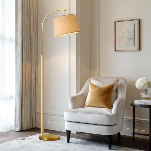 Real Wood Floor Lamps for Living Room Bedroom, 62" Mid Century Modern Lamp by G-SAFAVA