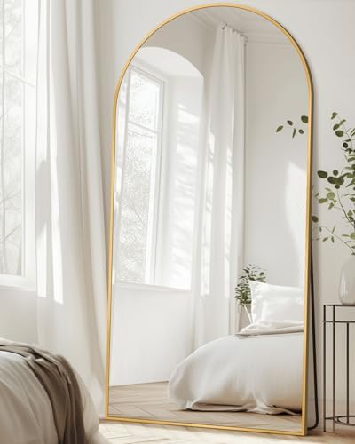 78"x38" Arched Full Length Mirror with Stand,Full Body Floor Mirror by CoomilyBrandStory