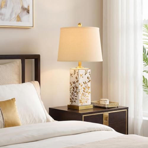 24" Chinoiserie Lamps Set of 2, Ceramic Table Lamps for Bedside - Image 5