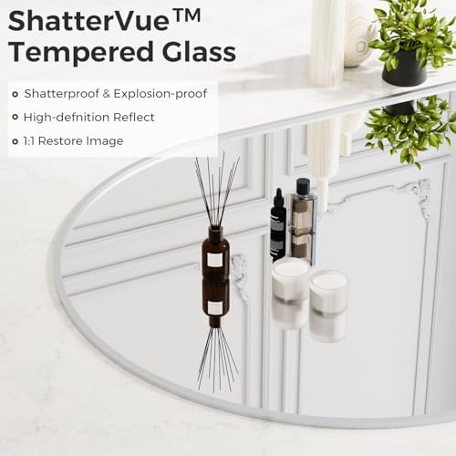 Koonmi 30"x71" Arched Full Length Mirror, Silver Large Floor Mirror with Aluminum Alloy Frame, Standing Hanging or Leaning Wall-Mounted Full Body Mirror for Living Room and Bedroom - Image 2