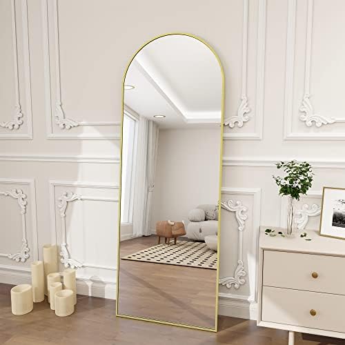 Koonmi 64x21 Arched Full Length Mirror, Floor Mirror with Stand - Image 6