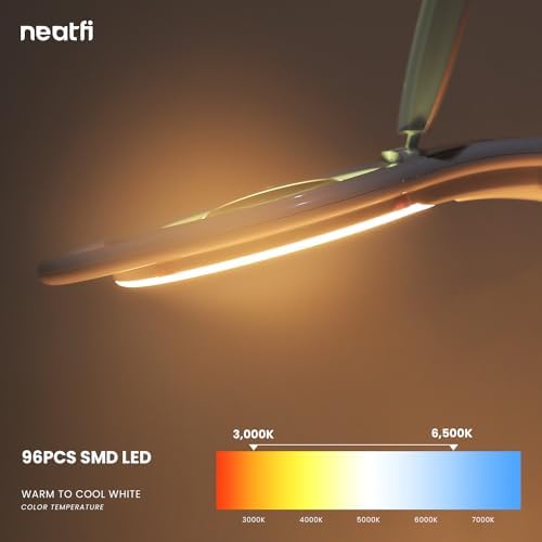 Neatfi 1,000 Lumens | LED Magnifying Lamp with Clamp | Dimmable | 3X Magnification | 3000K–6500K Light | Includes Microfiber Cloth | Light for Reading, Sewing & Crafts (White-4, 8-Diopter) - Image 3