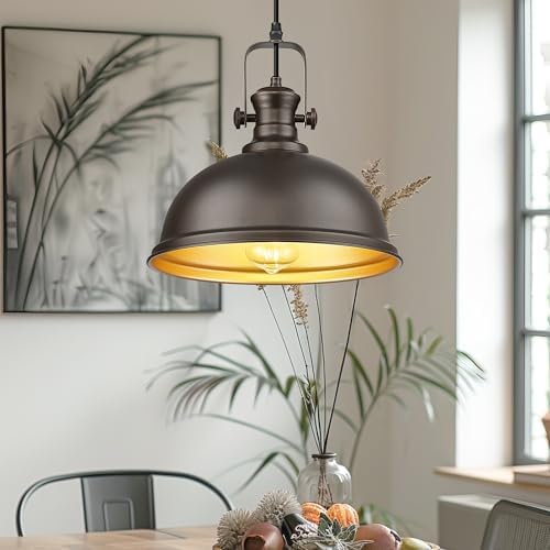 Oil Rubbed Bronze Pendant Light Kitchen Island, 11.5" Metal Shade - Image 4