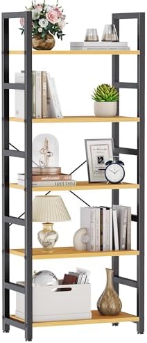 DUMOS 5-Tier Bookshelf, Modern Tall Bookcase Book Shelf by DumosLifestyle