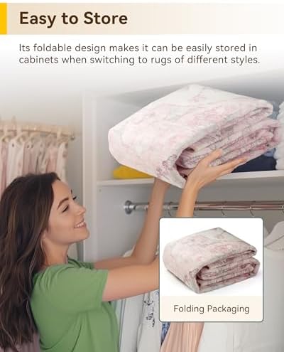 RELEANY Washable Area Rug, Runner 2'x10', Pink - Image 6