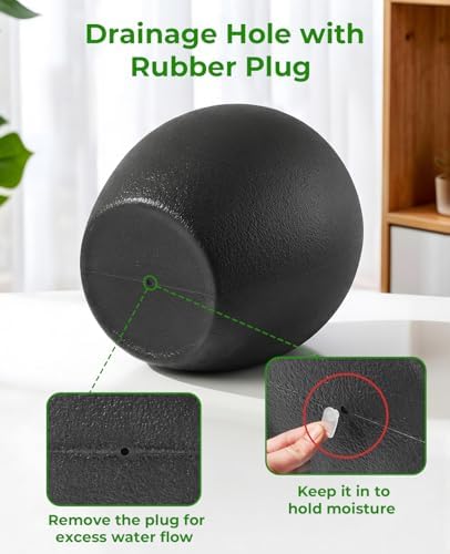 homenote 14.5/12/9.7 Inch Large Plastic Flower Pots with Drainage (3 Pcs) - Image 6