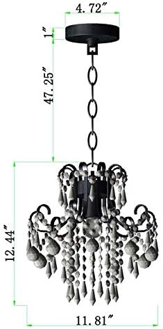 Q&S Mini Crystal Chandelier, Modern Pink Chandelier,Small Hanging Light Fixture for Princess Room Dressing Room Bathroom Clothing Store Salon W11.8 1 Light E26. UL Listed - Image 2