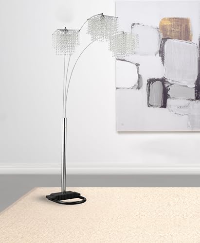 Coaster Home Furnishings - Miriam - Metal Floor Lamp with 3 Lights, Arched Design and Crystal Beads - Living Room - 90-Inch - Chrome - 901484 - Image 2