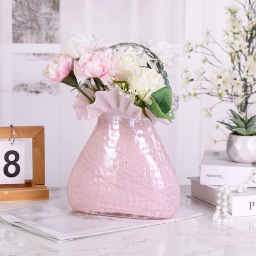KAMMAK Glass Vase,Colored Hand Blown Decorative Vase - Image 3