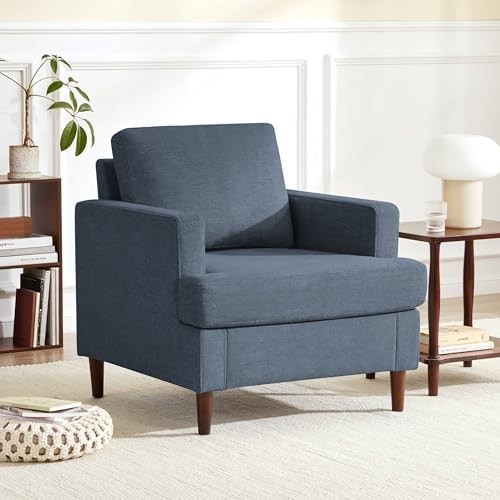 Mid-Century Accent Chair, Blue Grey Armchair Living Room Chairs, 2 Pack - Image 6
