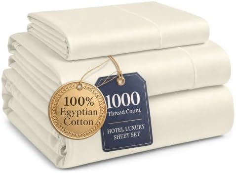LANE LINEN Boys Twin Sheets 1000 Thread Count 100% Egyptian Cotton - Ivory by LaneLinen