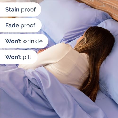 Full Size 4 Piece Sheet Set - Comfy Breathable & Cooling Sheets - Lavender - Image 5