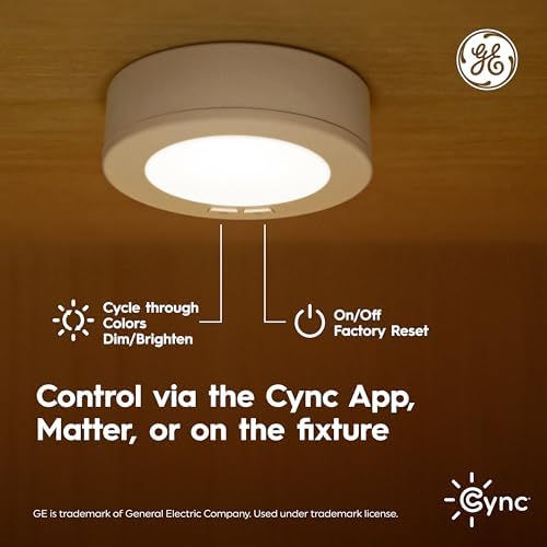 Cync GE Reveal HD+ Smart Undercabinet Puck Light Fixtures, Color Changing Undercab Puck Lights, Smart Wi-Fi Kitchen Lights, Works with Alexa and Google Home, 3-in (3 Pack) - Image 4