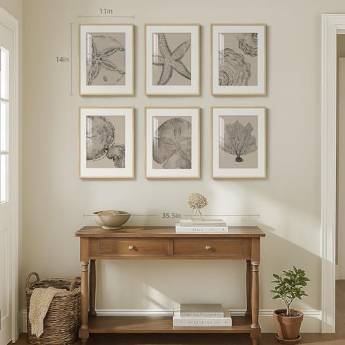 Framed Black and Beige Neutral Abstract Wall Art for Living Room, 6 Piece - Image 3