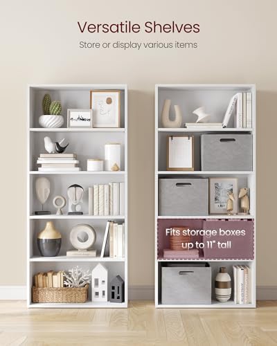 VASAGLE 5-Tier Bookshelf, Storage Organizer, 23.6 x 9.4 x 52.8 Inches - Image 5