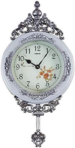 SHISEDECO 29.5" Large Vintage Antique Grandfather Pendulum Wall Clock,White by SHISEDECO
